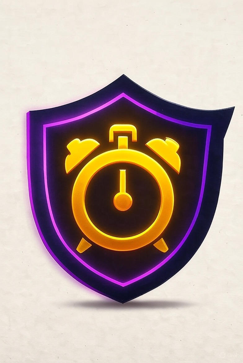 Punch Pal clock and shield logo